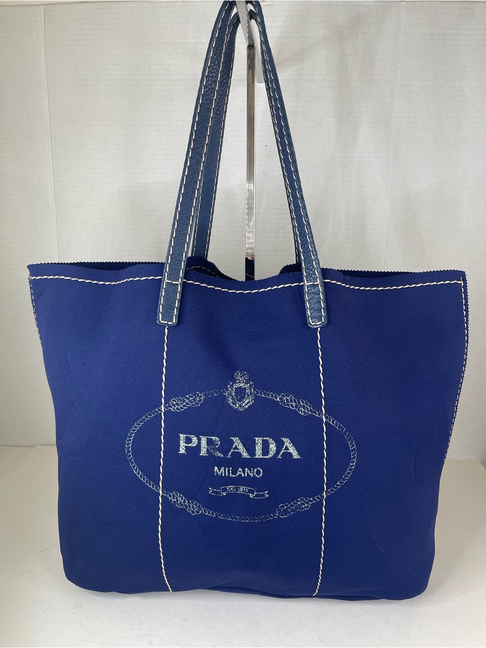 Prada Canvas logo tote bag